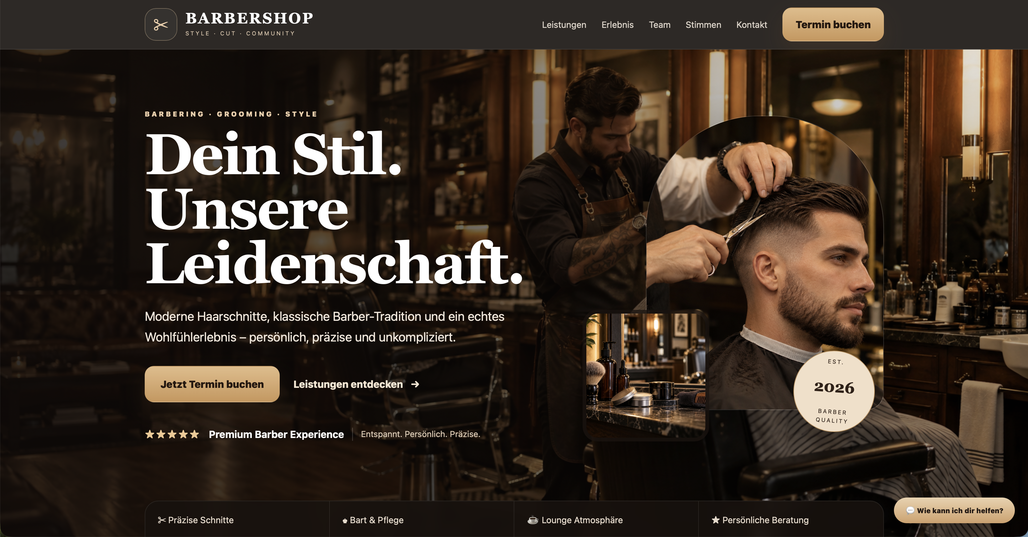 Demowebsite für Barbershops